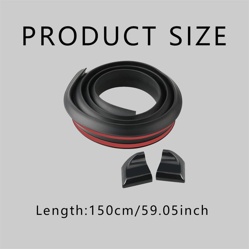 CHRYMUM Car Rear Spoiler Roof Lip Kit, Carbon Fiber 3D Rubber Trunk Spoiler Trim Strip, Car Rear Spoiler Kit, Auto Exterior Accessories Punch-Free Installation for Most Cars - Image 2